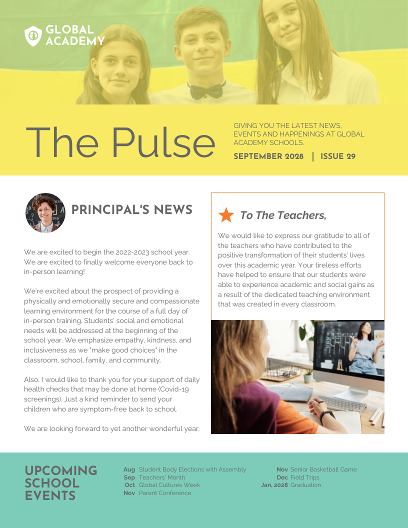 One Page Newsletter Template